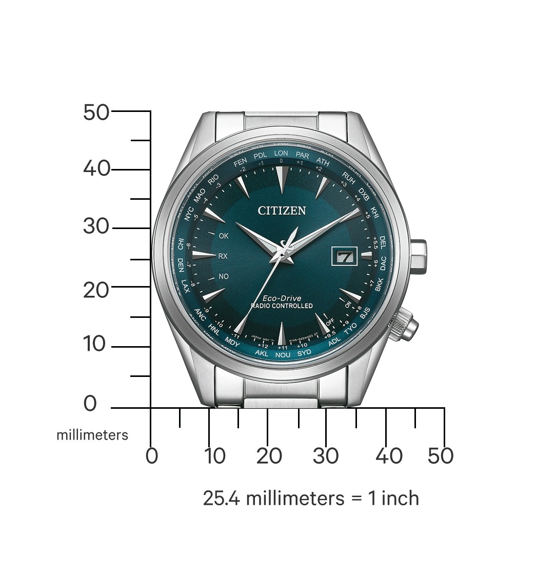 Citizen Herren Armbanduhr CB0270-87L Funk Eco Drive Solar Edelstahl