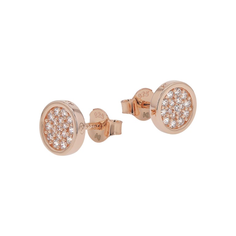 Tom Tailor Damen Ohrstecker 2100580 Silber 925 rosévergoldet synth. Zirkonia