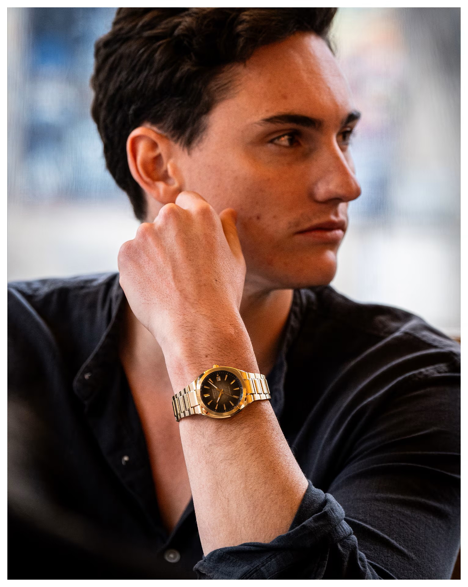 Casio Herren Armbanduhr Edifice EFK-200DG-5AER Automatik Edelstahl goldplattiert 