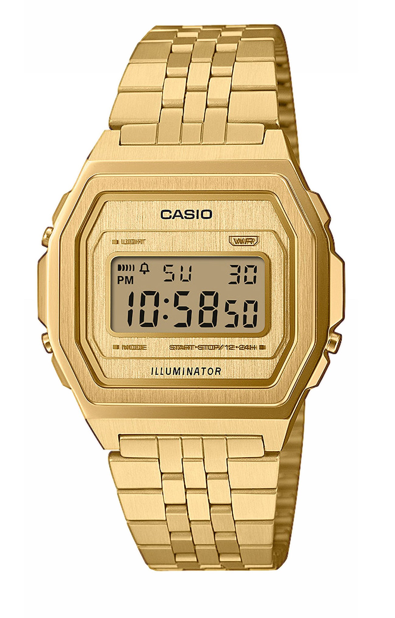 Casio Armbanduhr A1000G-9EF Vintage digital Edelstahl gelbgold IP
