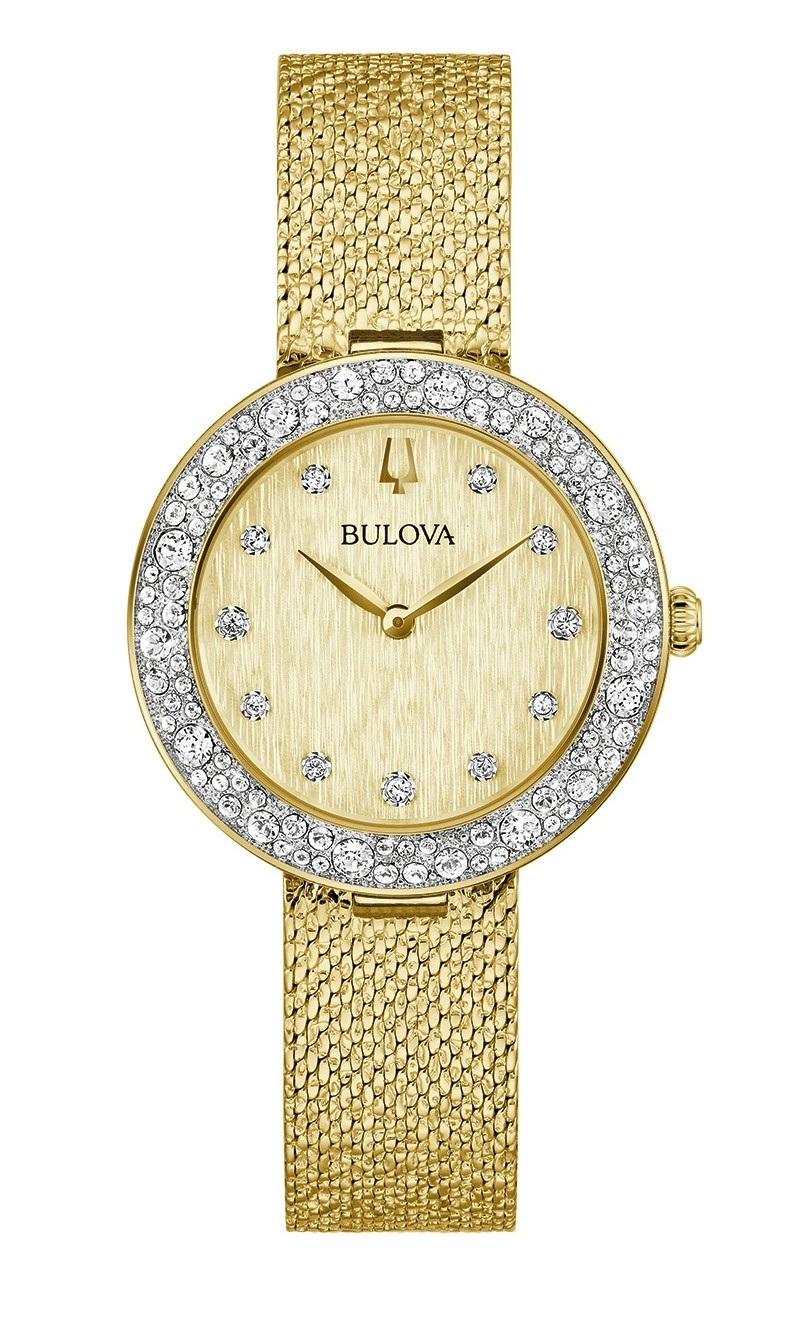 Bulova Damen Armbanduhr 98L321 Crystal Phantom gelbgold IP mit Zirkonia