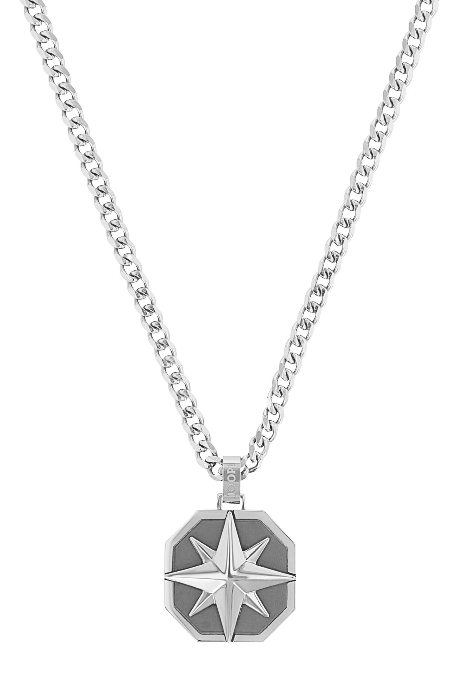 Joop! Herren Halskette 2100988 Edelstahl mit Anhänger Kompassmotiv