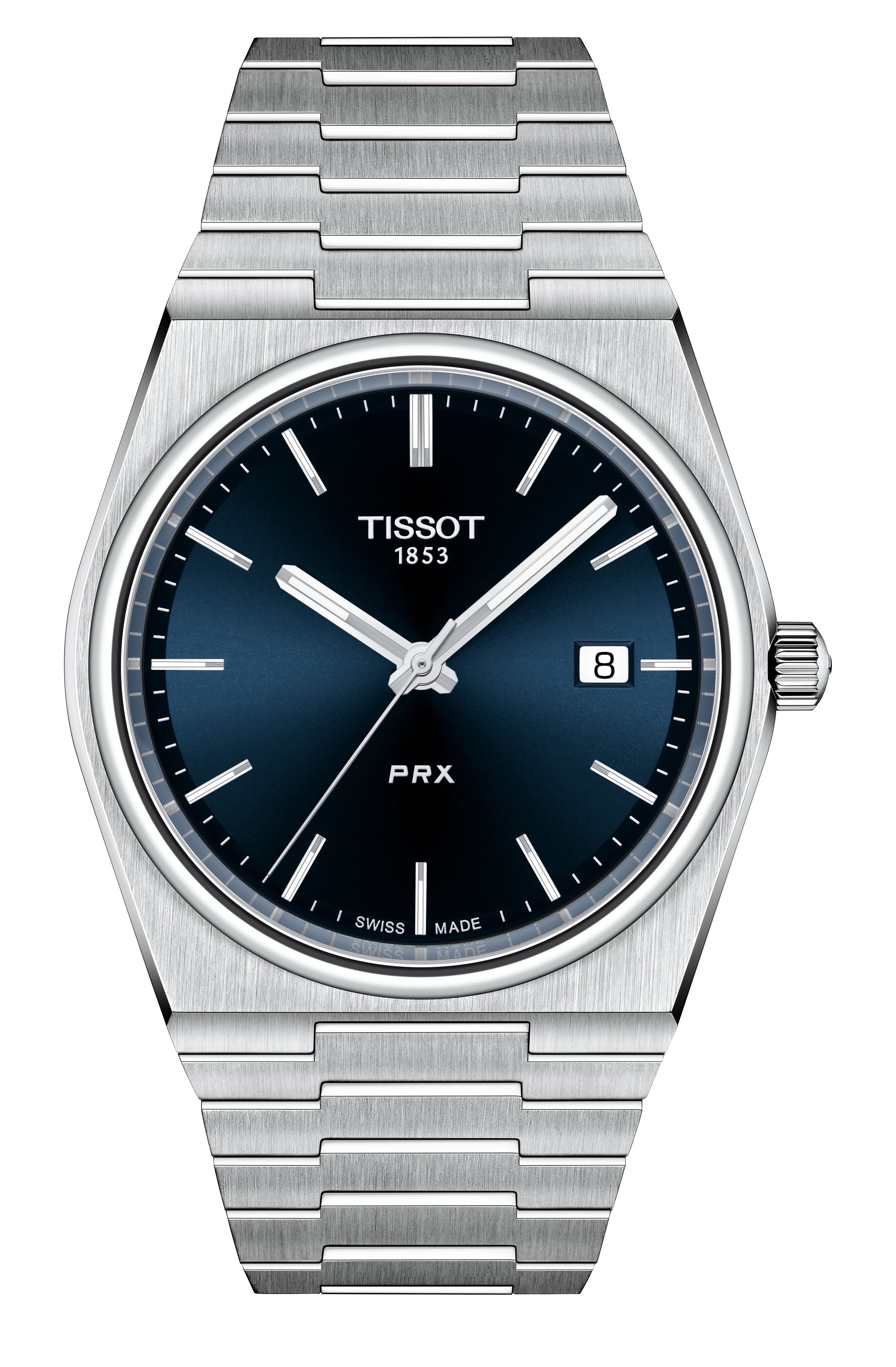 Tissot Armbanduhr T137.410.11.041.00 PRX 40 mm Edelstahl mit dunkelblauem Zifferblatt