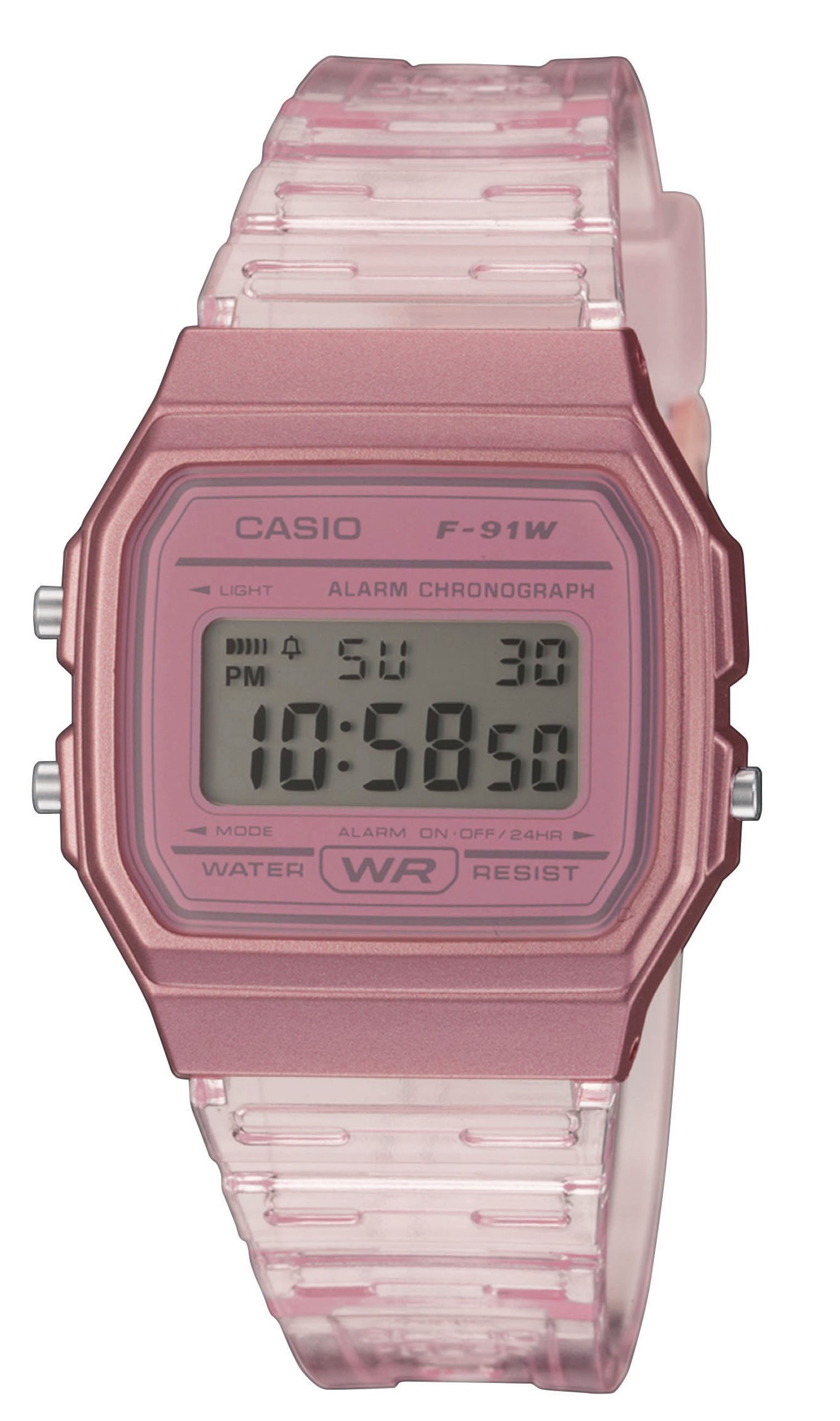 Casio Damen Armbanduhr F-91WS-4EF rosa digital
