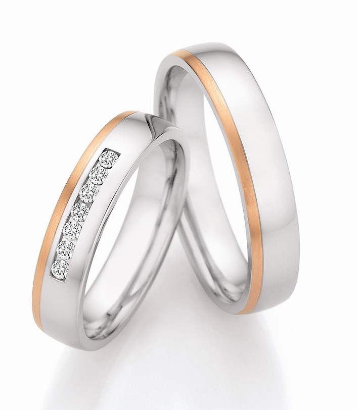 Eheringe Trauringe Ruesch 88/25110 88/25120 Gold & Steel Elegance