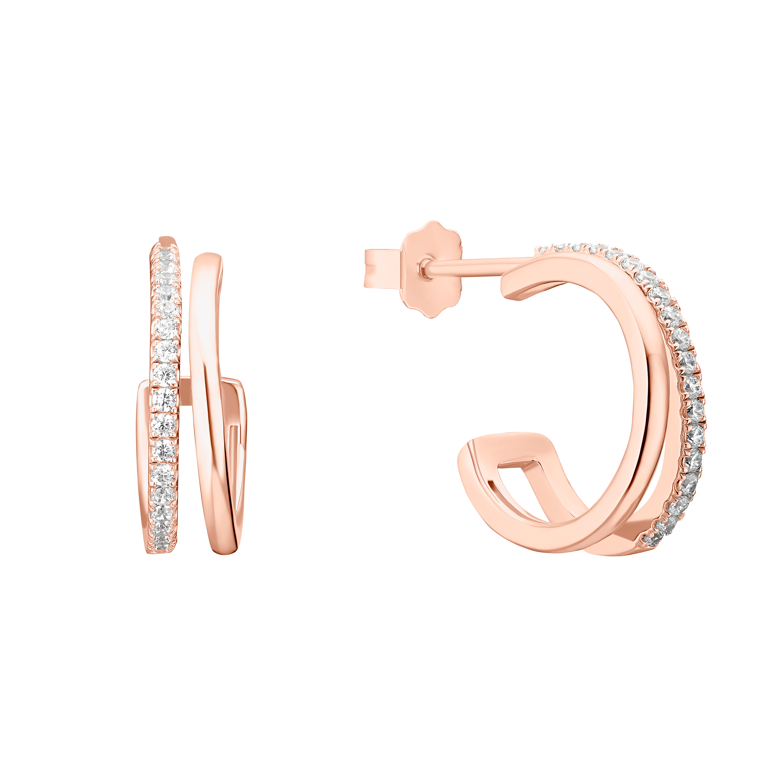 s.Oliver Damen Creolen 2032925 Silber 925/- rosévergoldet Zirkonia synth.