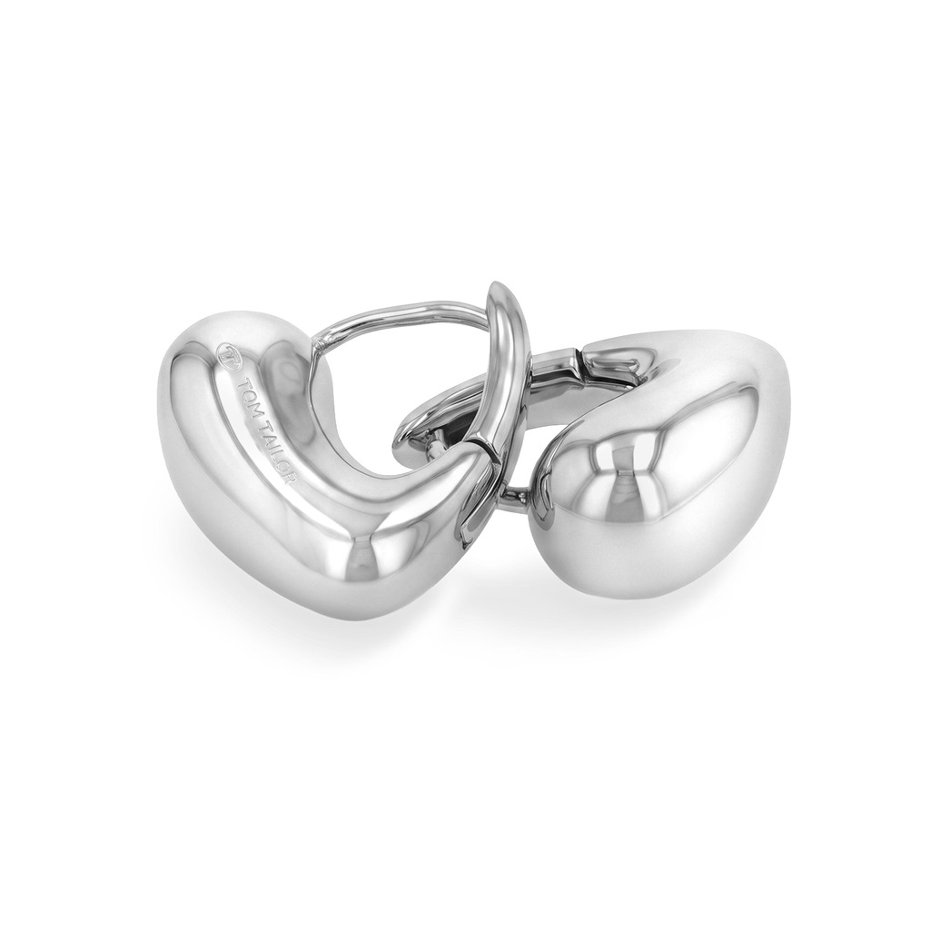 Tom Tailor Damen Creolen 2101824 Edelstahl im stilvollen Herzdesign