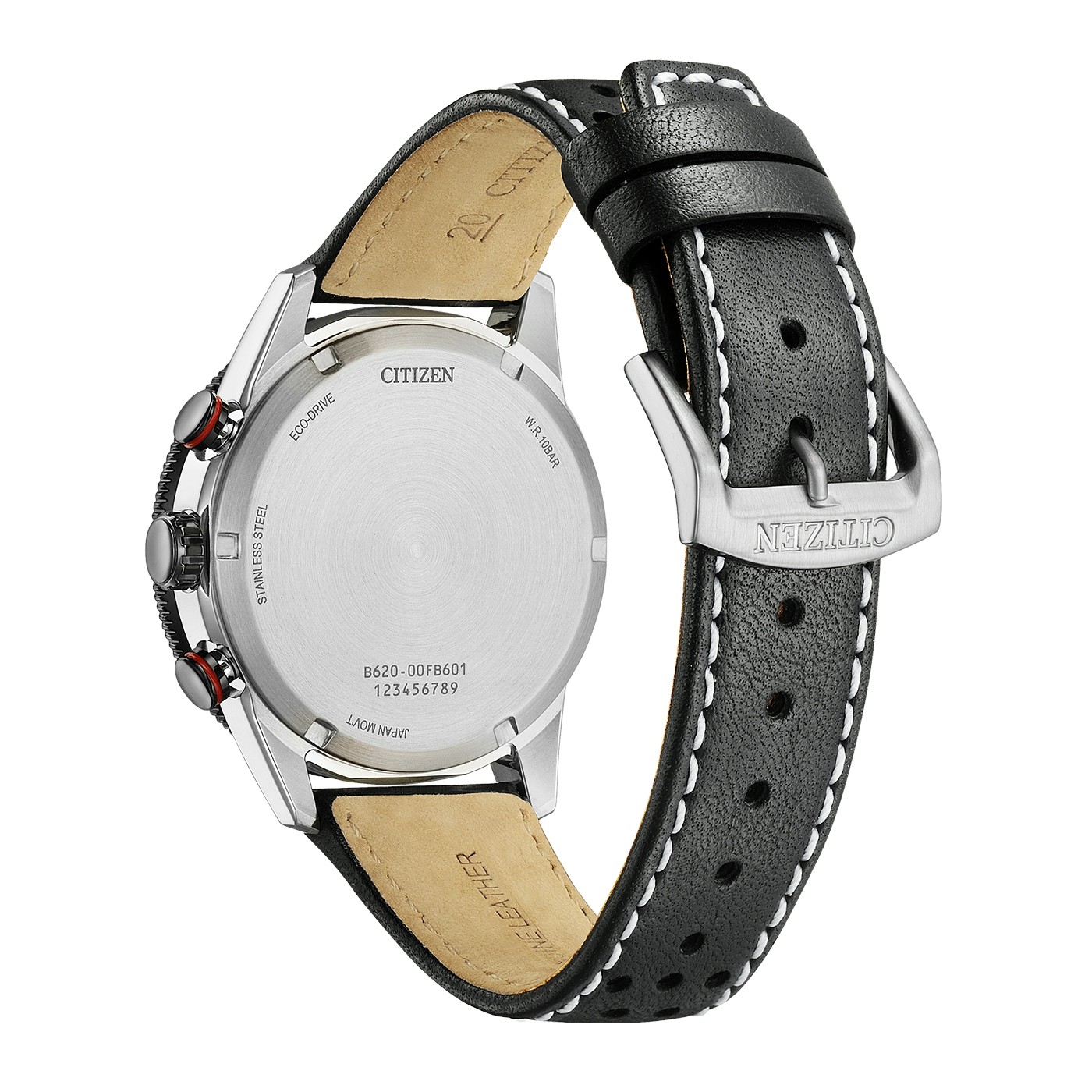 Citizen Herren Racing-Chronograph CA4717-06E Solar Eco Drive Edelstahl Lederband schwarz