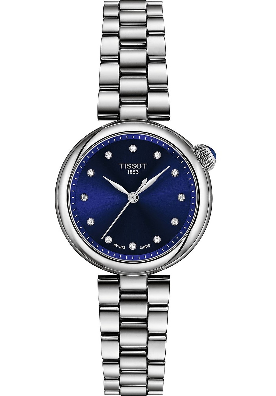 Tissot Damen Armbanduhr T152.010.11.046.00 Desir 28mm Edelstahl - Dunkelblaues Zifferblatt mit Diamantbesatz