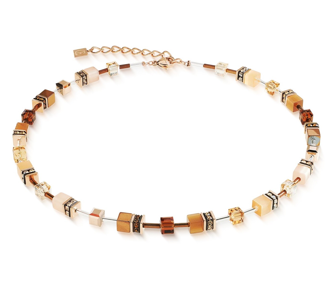 Coeur De Lion Damen Halskette 2838/10-1100 GeoCUBE® Iconic Mocha Mousse