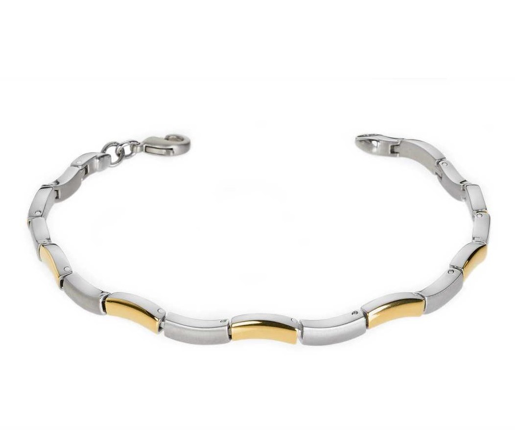 Boccia Damen Armband 0370-02 Titan teilweise gelbgold plattiert