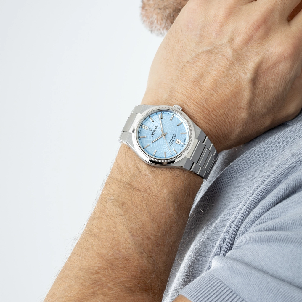 Festina Herren Armbanduhr "Swiss Made" Rivé F20051/3 Edelstahl