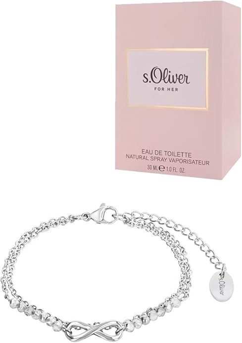s.Oliver Set Damen Armband mit Parfüm 2039610 Infinity Edelstahl