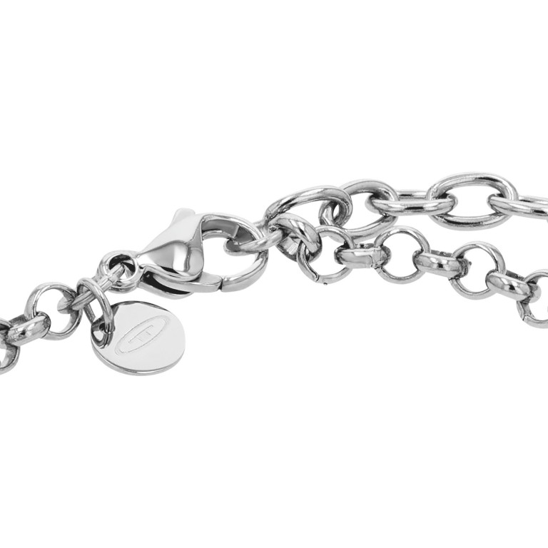 Tom Tailor Damen Armband 2100645 Edelstahl Erbsgliederung mit Anhänger Herz und synth. Zirkonia 