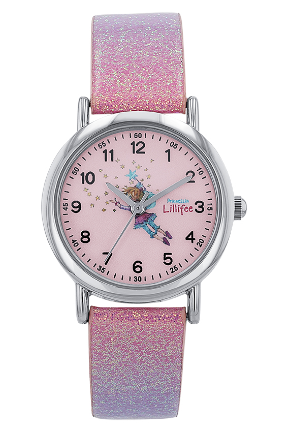 Prinzessin Lillifee Mädchen Armbanduhr 2040170 Kunstlederband rosa violett glitzer