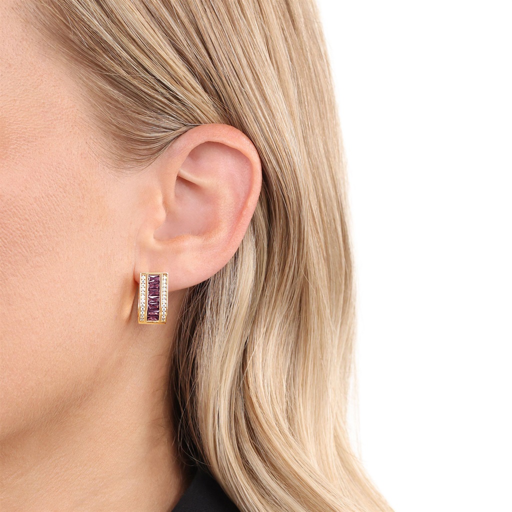 JOOP! Damen Creolen 2040573 Silber 925 vergoldet synth. Zirkonia