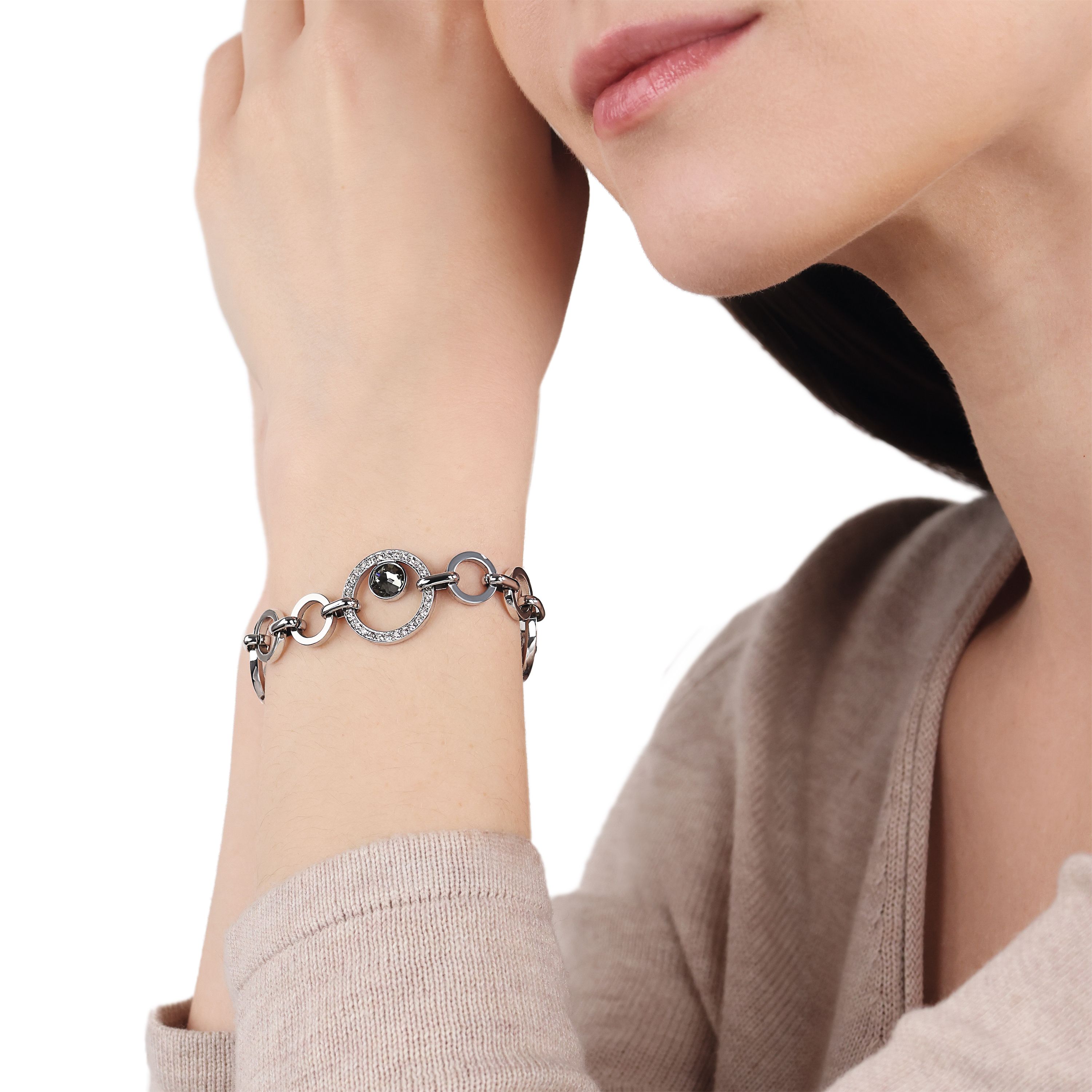 Tom Tailor Damen Armband 2101393 Edelstahl mit Kristallglas-Steinen