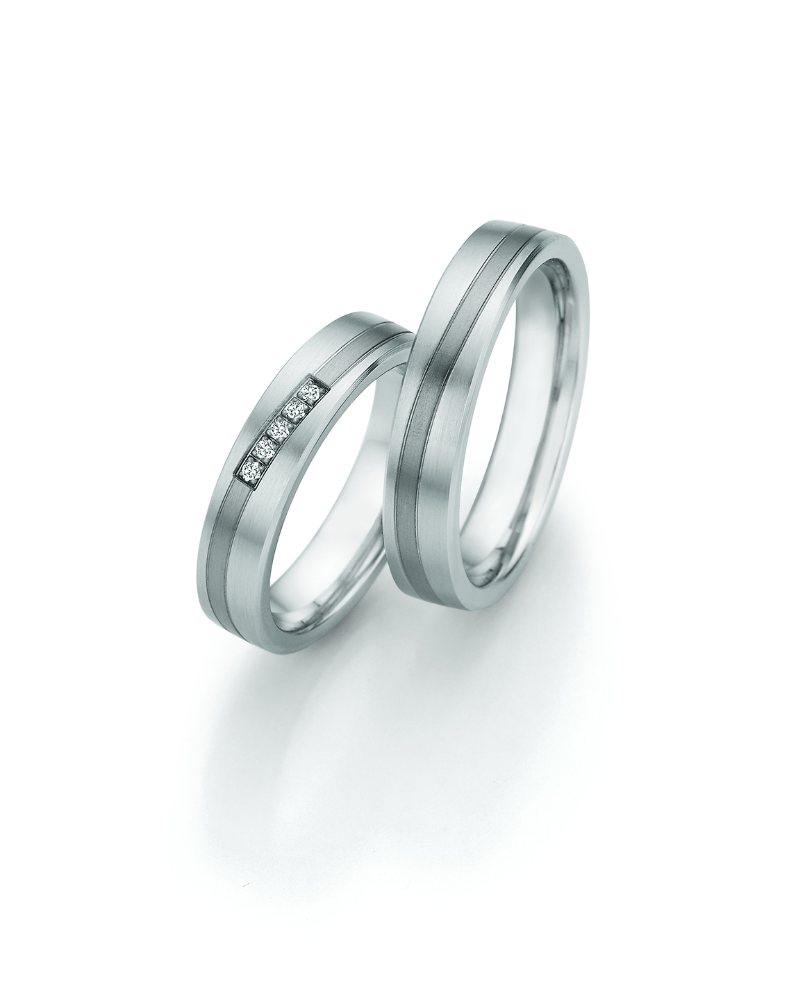Eheringe Trauringe White Style Steel Titan Brillant II 68-20150 / 68-20160