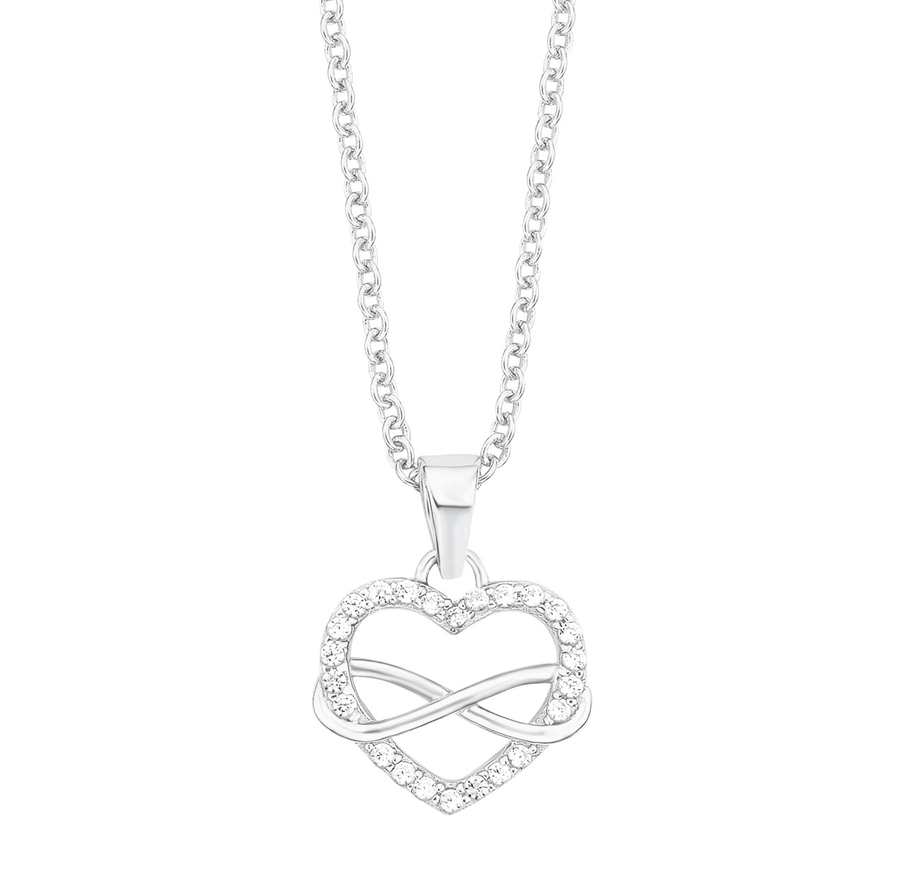s.Oliver Damen Halskette 2025989 Herz-Infinity Silber Zirkonia