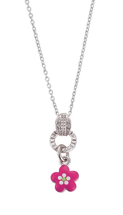 Scout Halskette Blume 261066200 Silber 925 Emaille pink