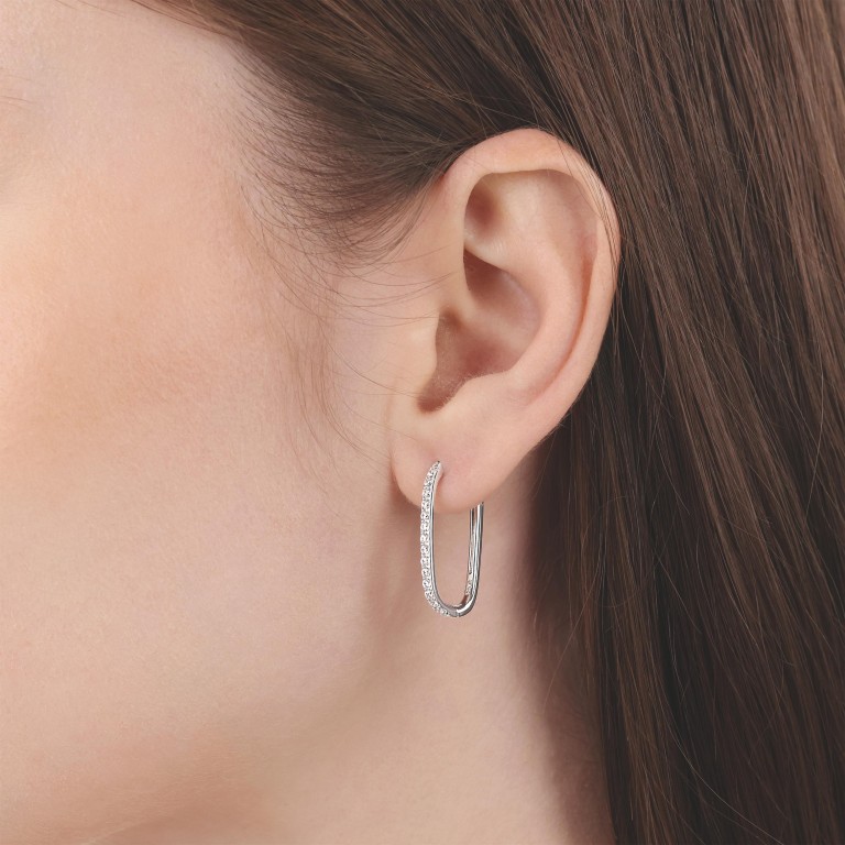 Tom Tailor Damen Creolen 2100561 Silber 925 synth. Zirkonia