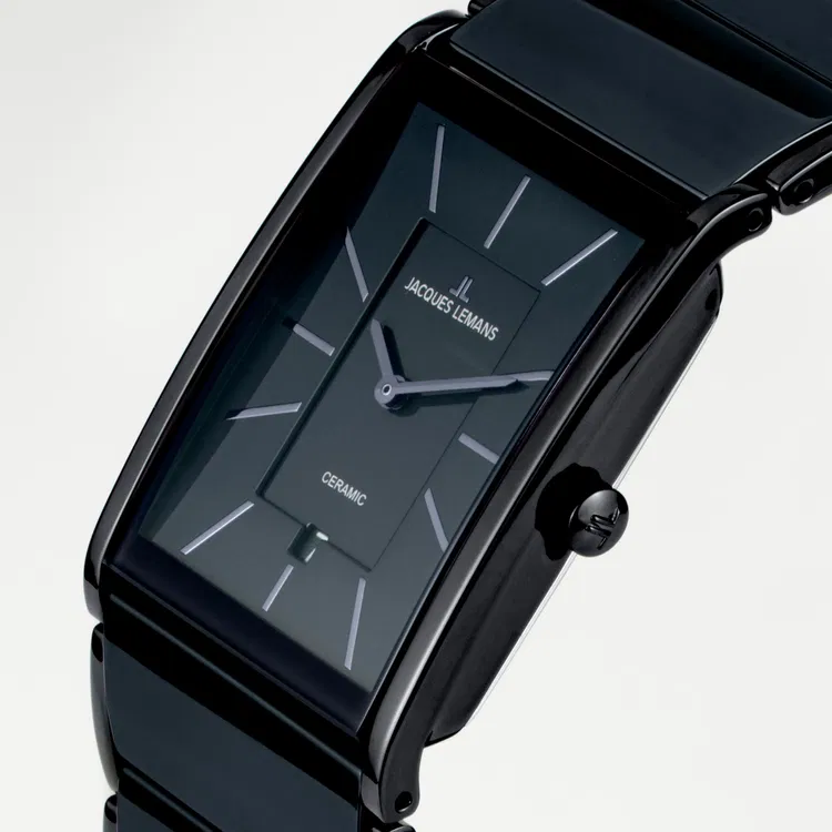 Jacques Lemans Armbanduhr Dublin 1-1939H Edelstahl IP dunkelblau Keramik dunkelblau