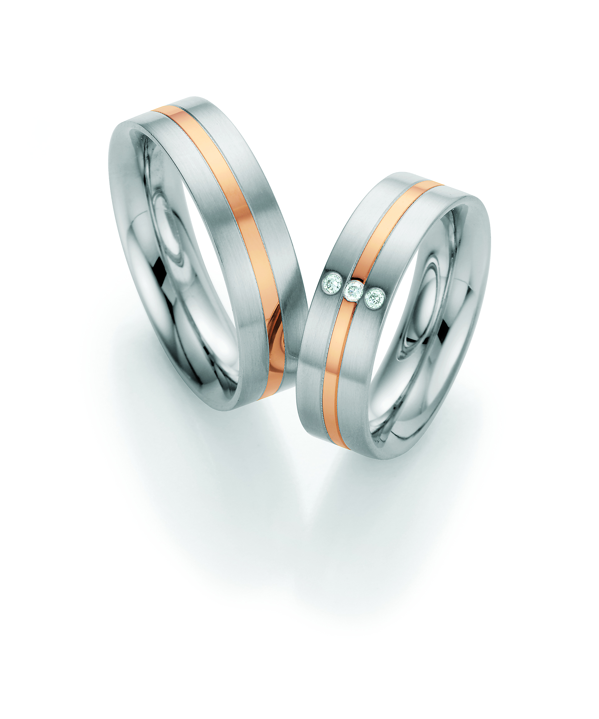 Eheringe Trauringe White Style Steel and Gold 585 Brilliant 88-01380 / 88-01380