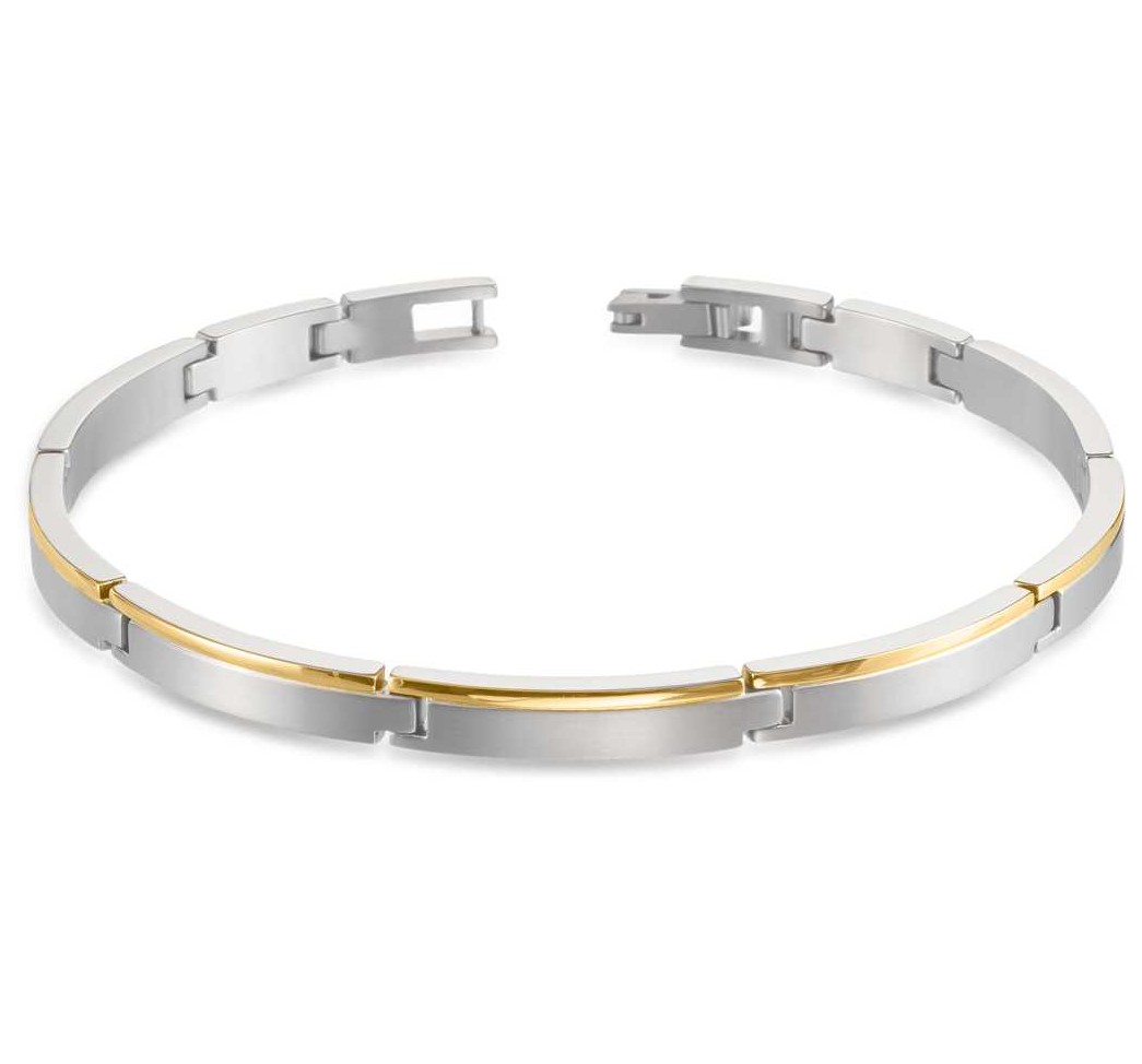 Boccia Damen Armband 03025-02 Titan bicolor goldplattiert