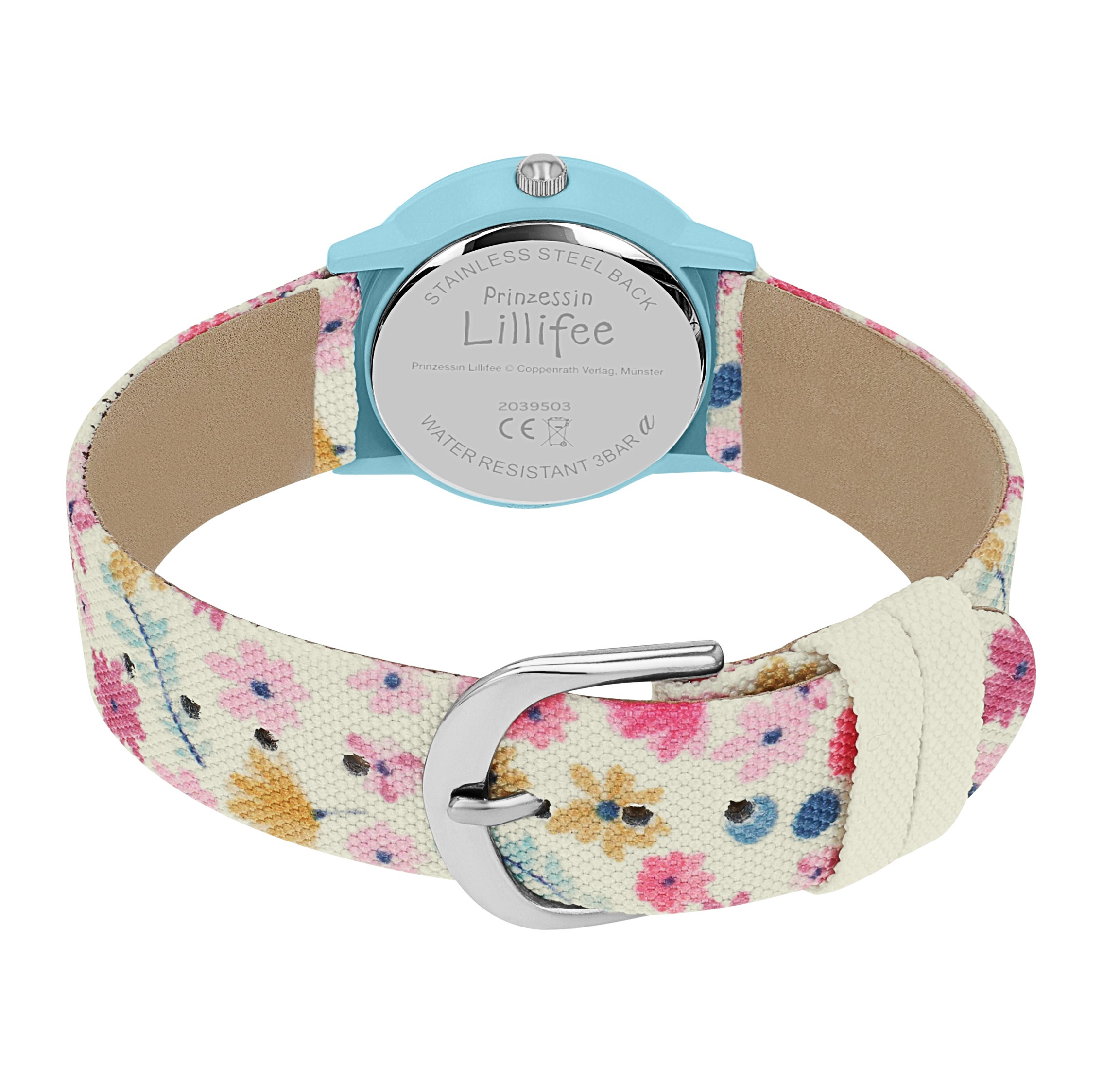 Prinzessin Lillifee Mädchen Armbanduhr 2039503 Textilband mit Blumenprint