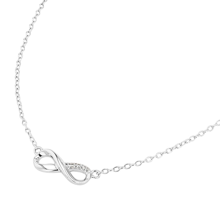 Tom Tailor Damen Halskette Infinity 2100583 Silber 925 synth. Zirkonia