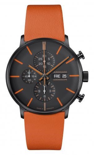 Junghans Herren Armbanduhr 027/4370.00 FORM A Chronoscope Automatik orange