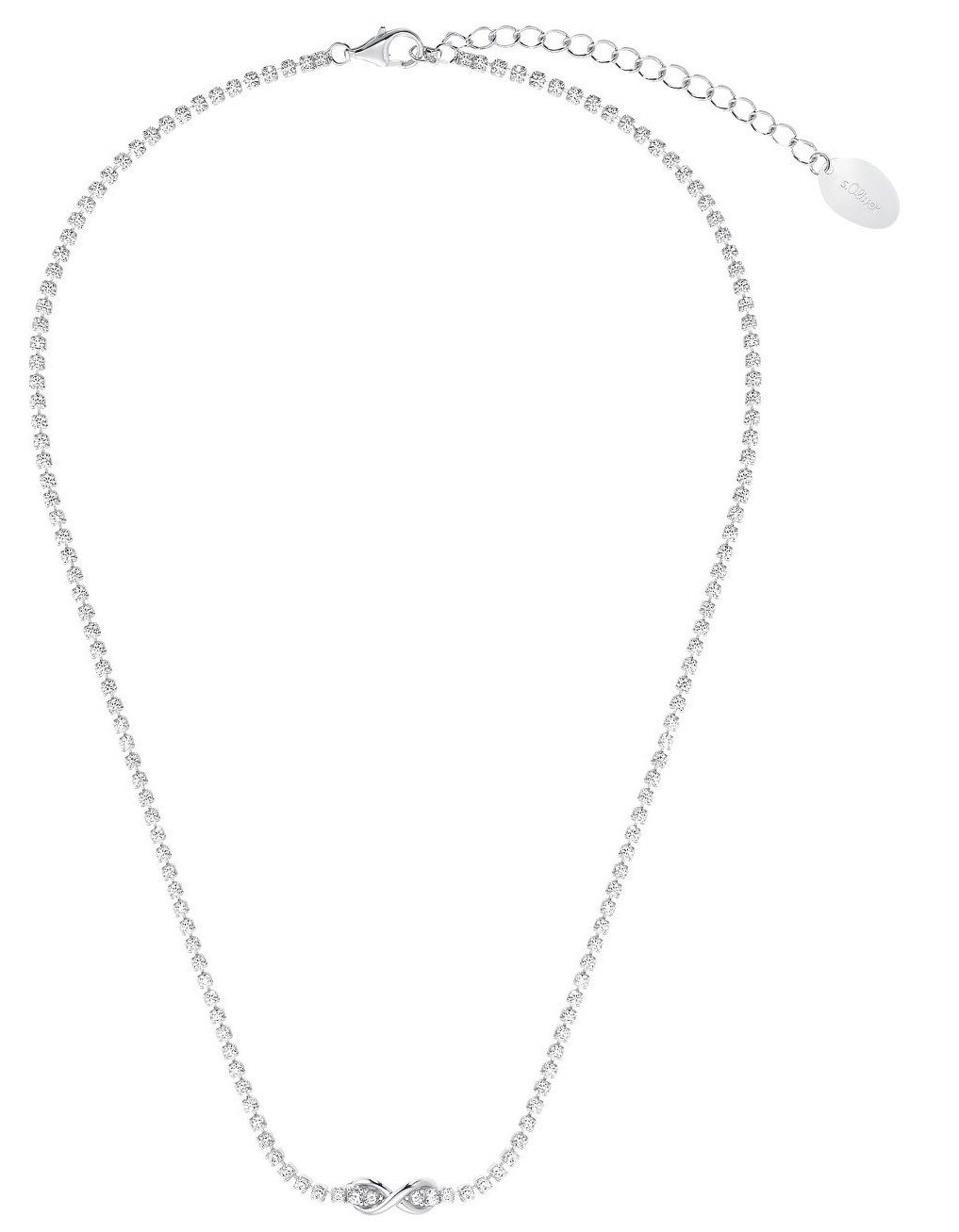 s.Oliver Damen Halskette 2034963 Silber Zirkonia mit Infinity-Symbol