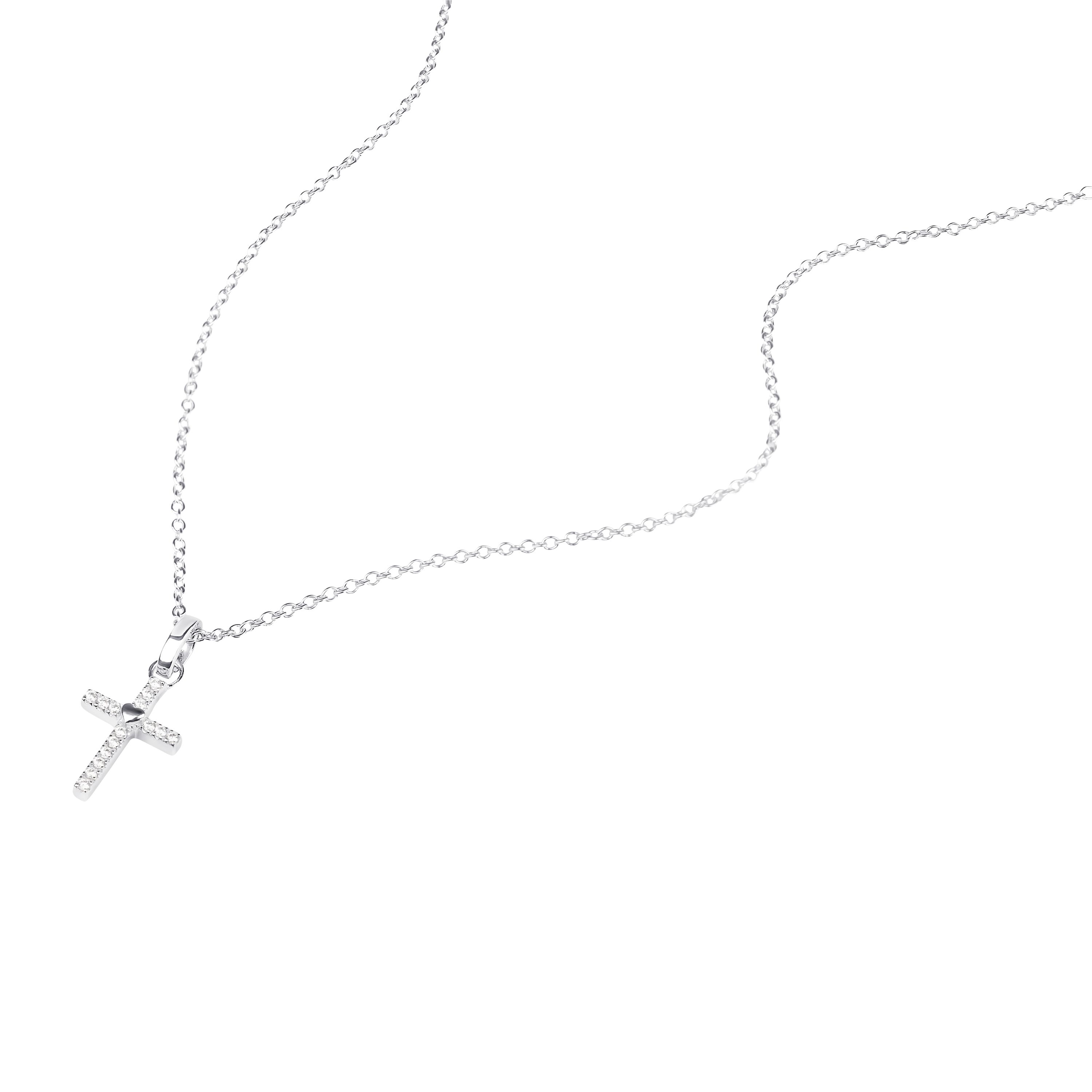 Tom Tailor Mädchen Halskette Kreuz 2101383 Silber 925 synth. Zirkonia