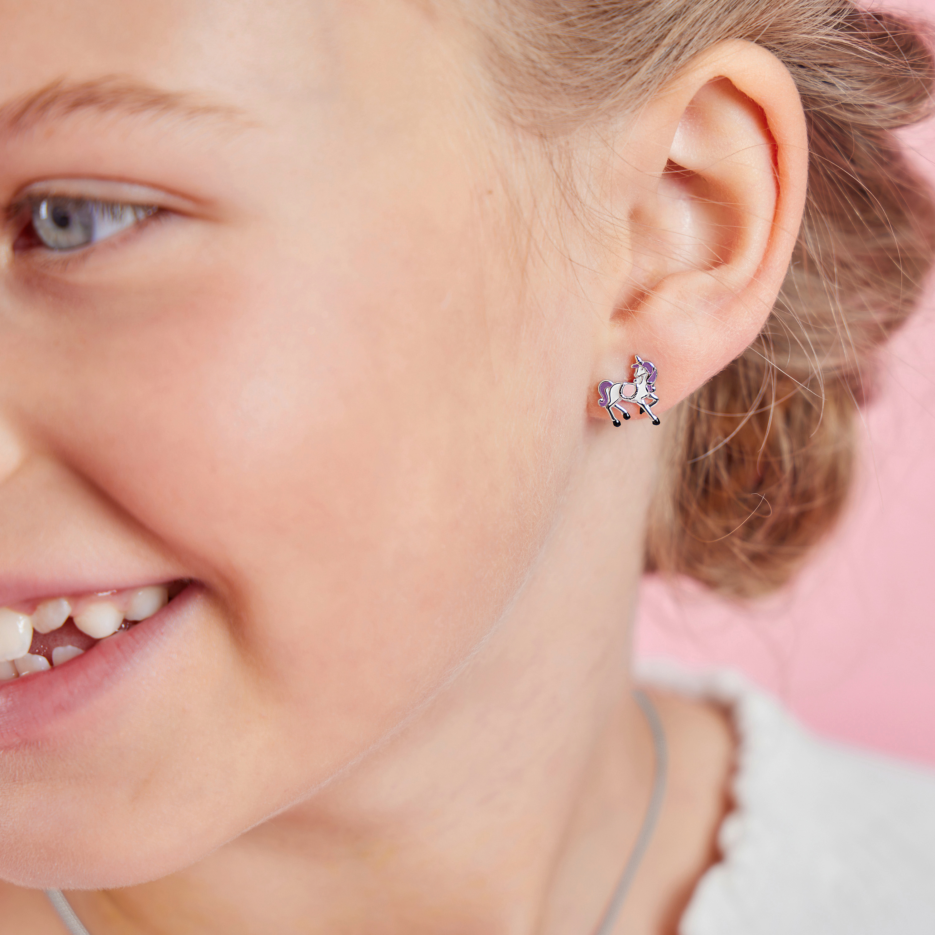 Lillifee Mädchen Ohrstecker 2034216 Silber Einhorn Rosalie