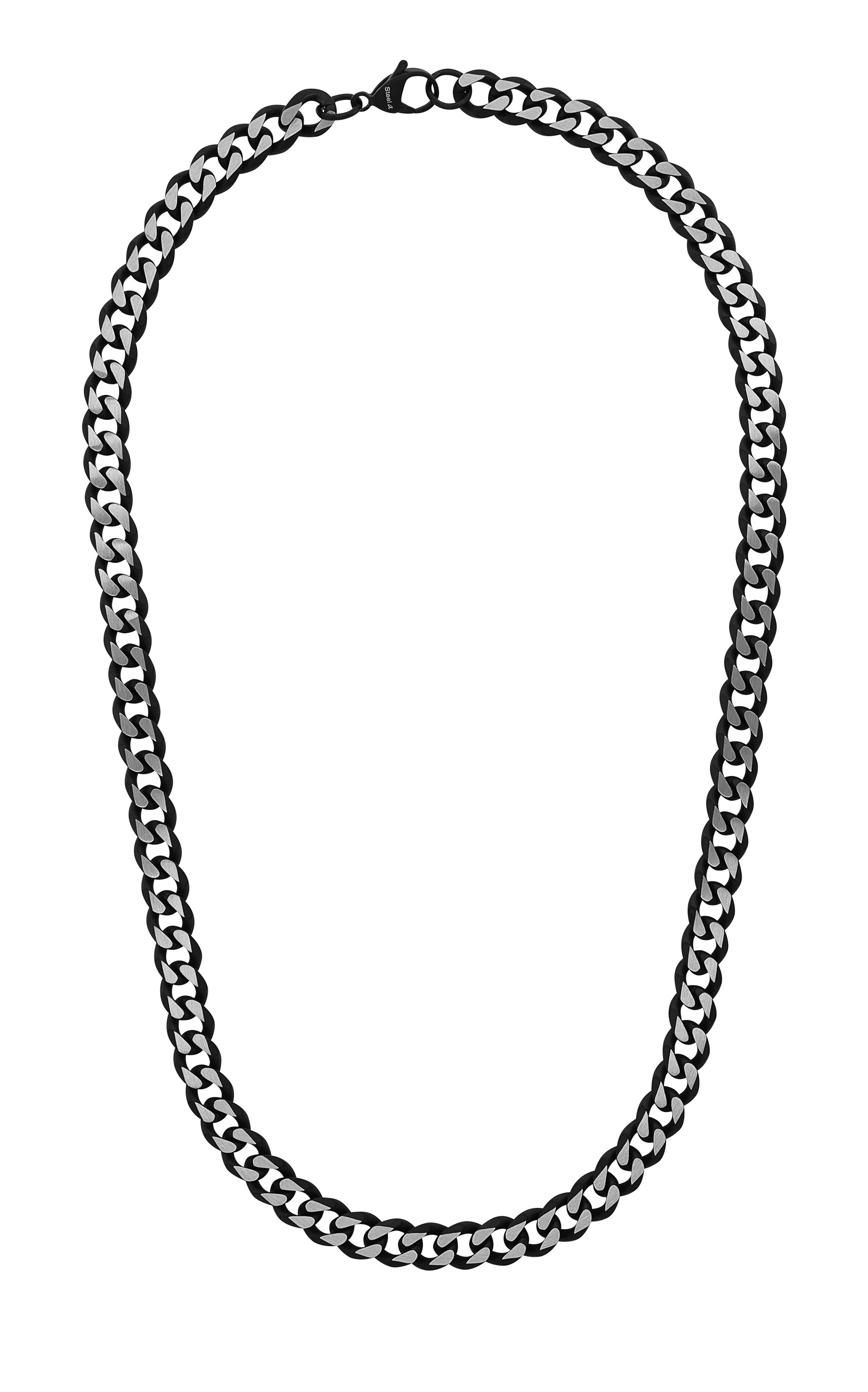 s.Oliver Herren Halskette Panzer 9954469 Edelstahl black IP