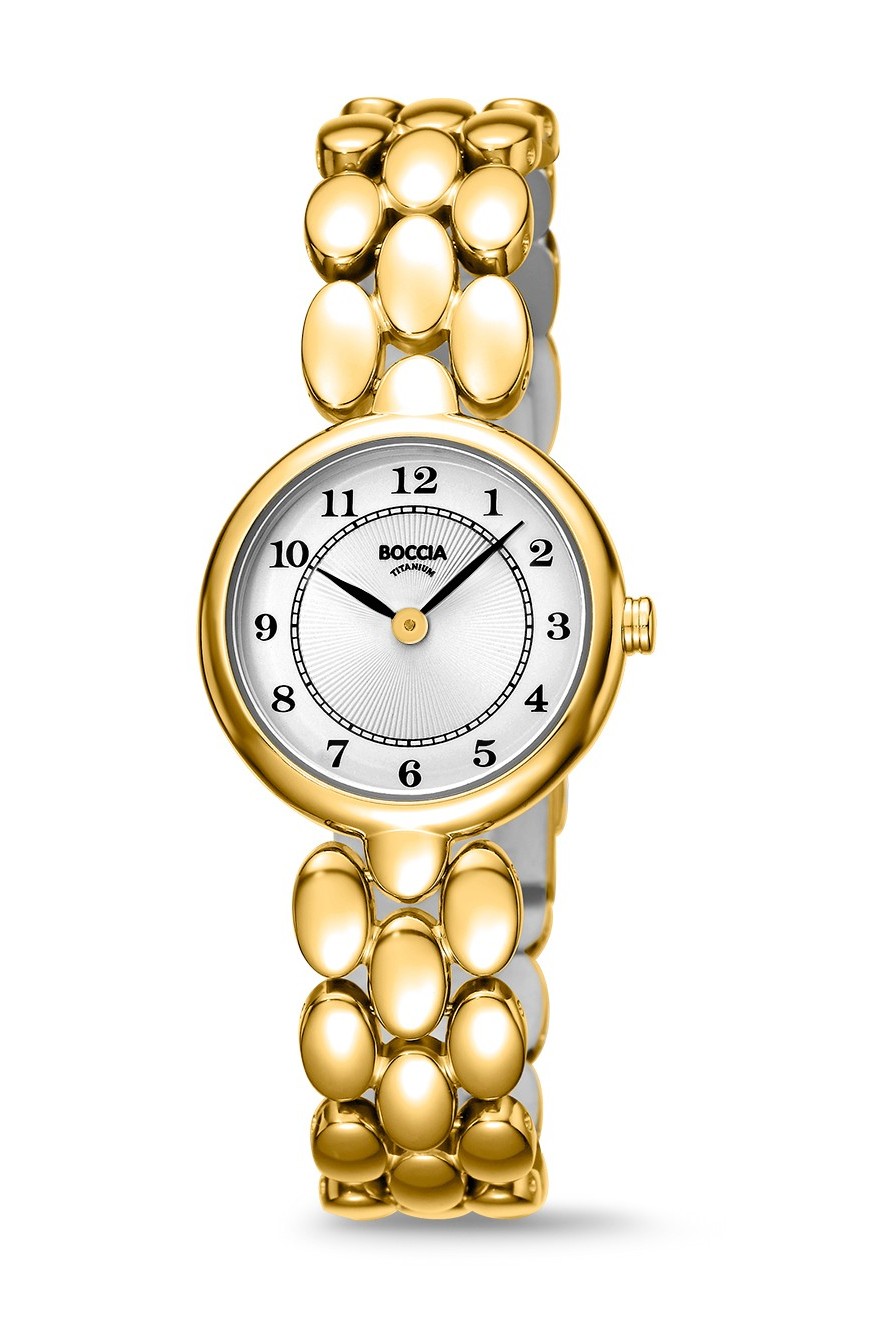 Boccia Damen Armbanduhr Style 3378-03 Reintitan goldplattiert