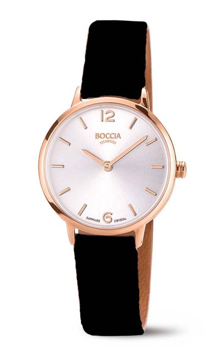 Boccia Damen Armbanduhr Trend 3345-05 Lederband vegan schwarz