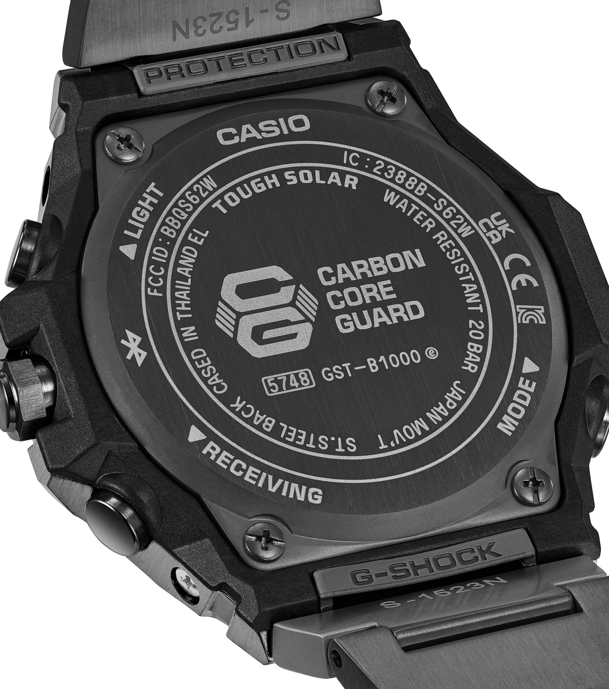 Casio Herren Armbanduhr G-Shock GST-B1000BD-1AER Bluetooth Solar Edelstahl IP Schwarz