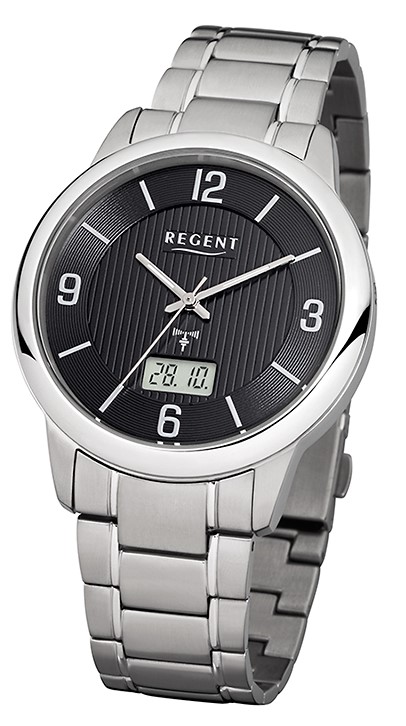 Regent Herren Armbanduhr FR-172 Funk Edelstahl