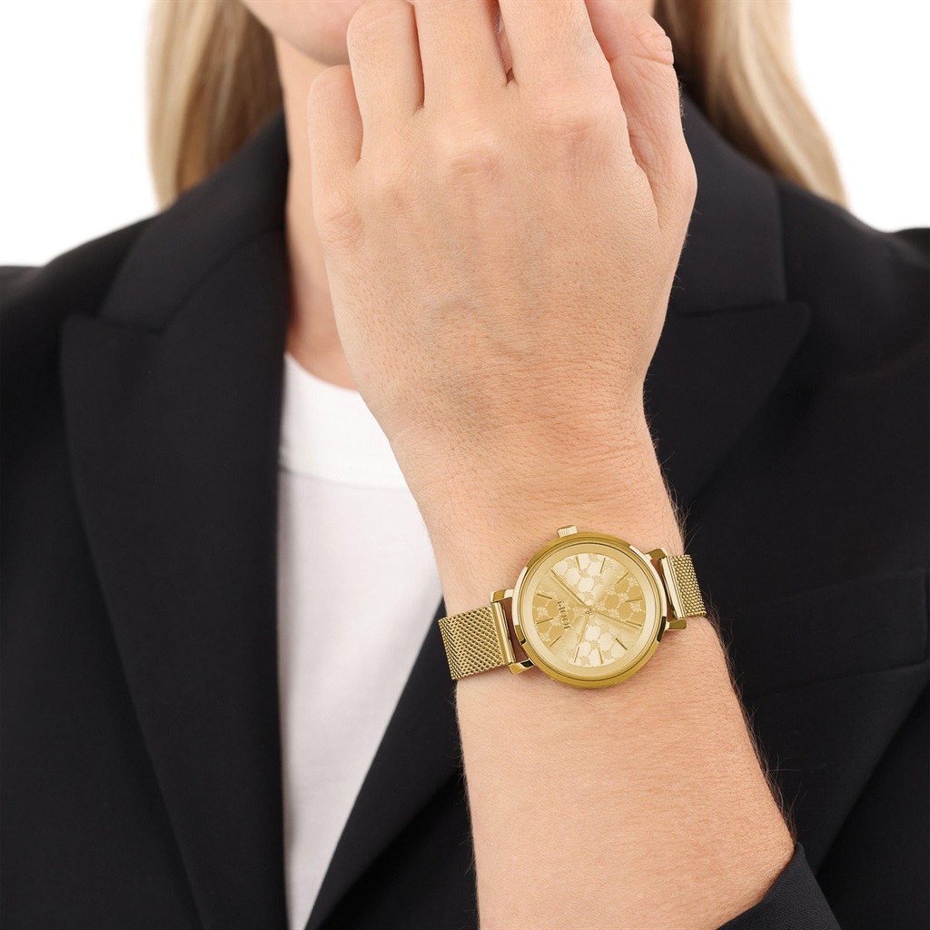 JOOP! Damen Armbanduhr 2040158 Edelstahl mit Milanaiseband gelbgold IP