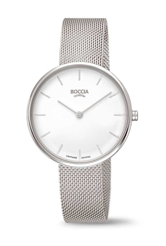 Boccia Damen Armbanduhr 3327-09 Trend Titan Edelstahlmilanaise