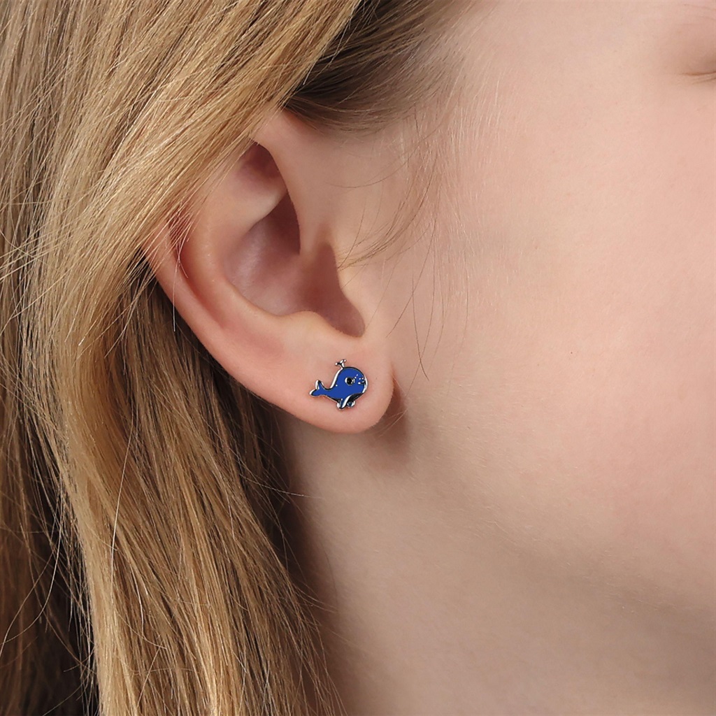 Lillifee Mädchen Ohrstecker 2101021 Wal Blau Silber 925