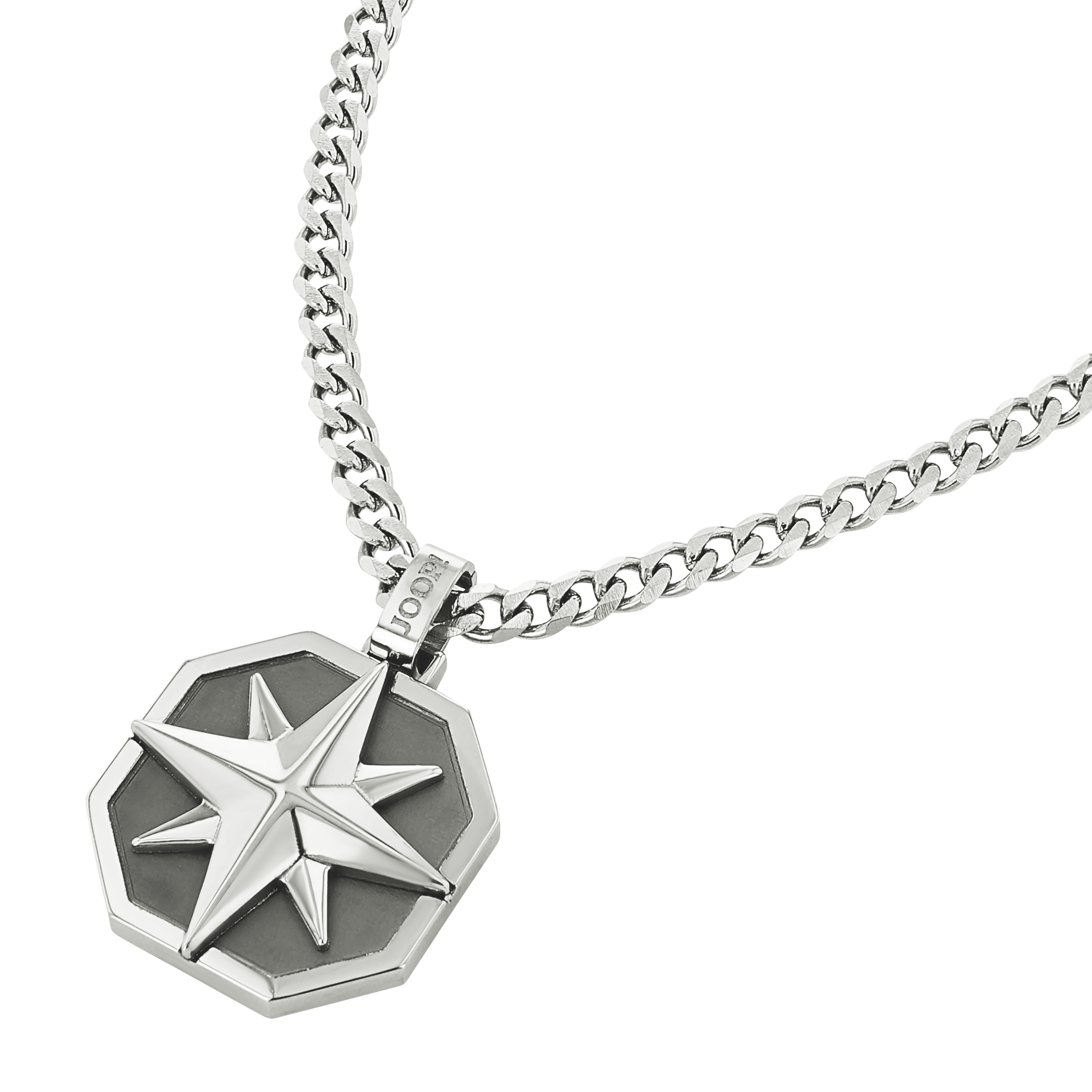 Joop! Herren Halskette 2100988 Edelstahl mit Anhänger Kompassmotiv