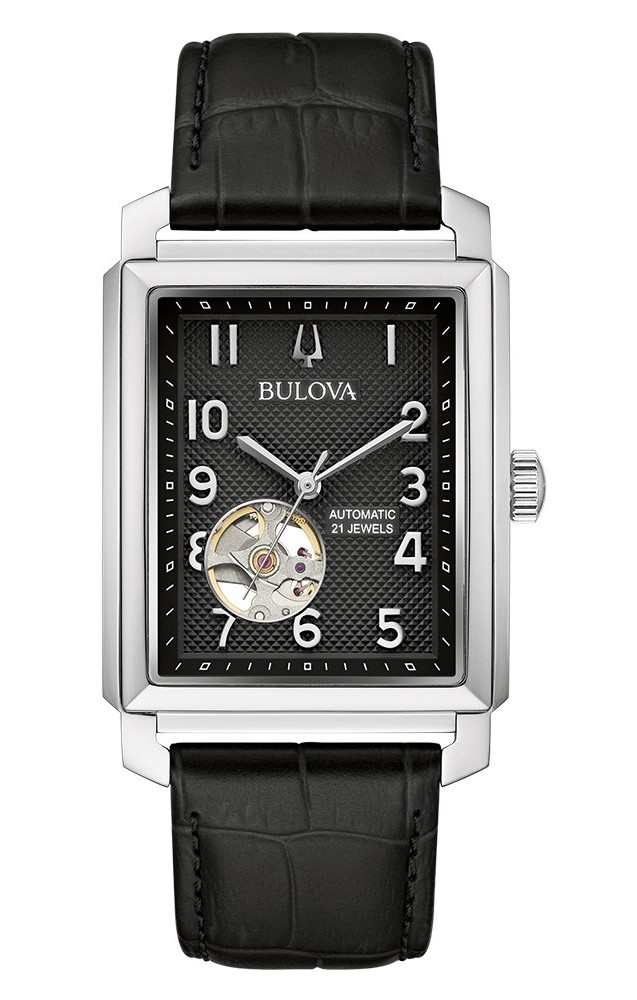 Bulova Herren Armbanduhr 96A269 Sutton Automatik Lederband