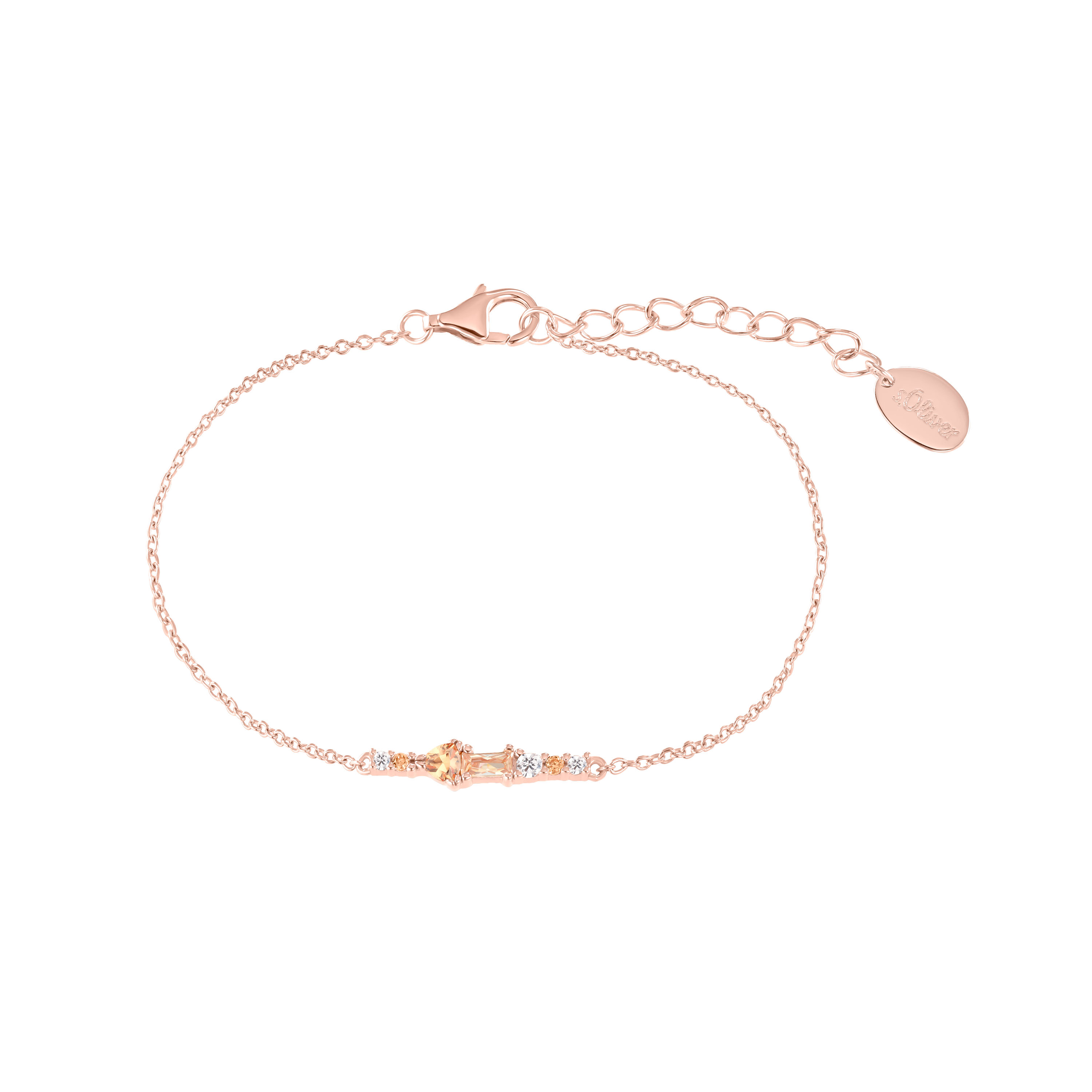 s.Oliver Damen Armband 2036880 Silber rosévergoldet synth. Zirkonia 