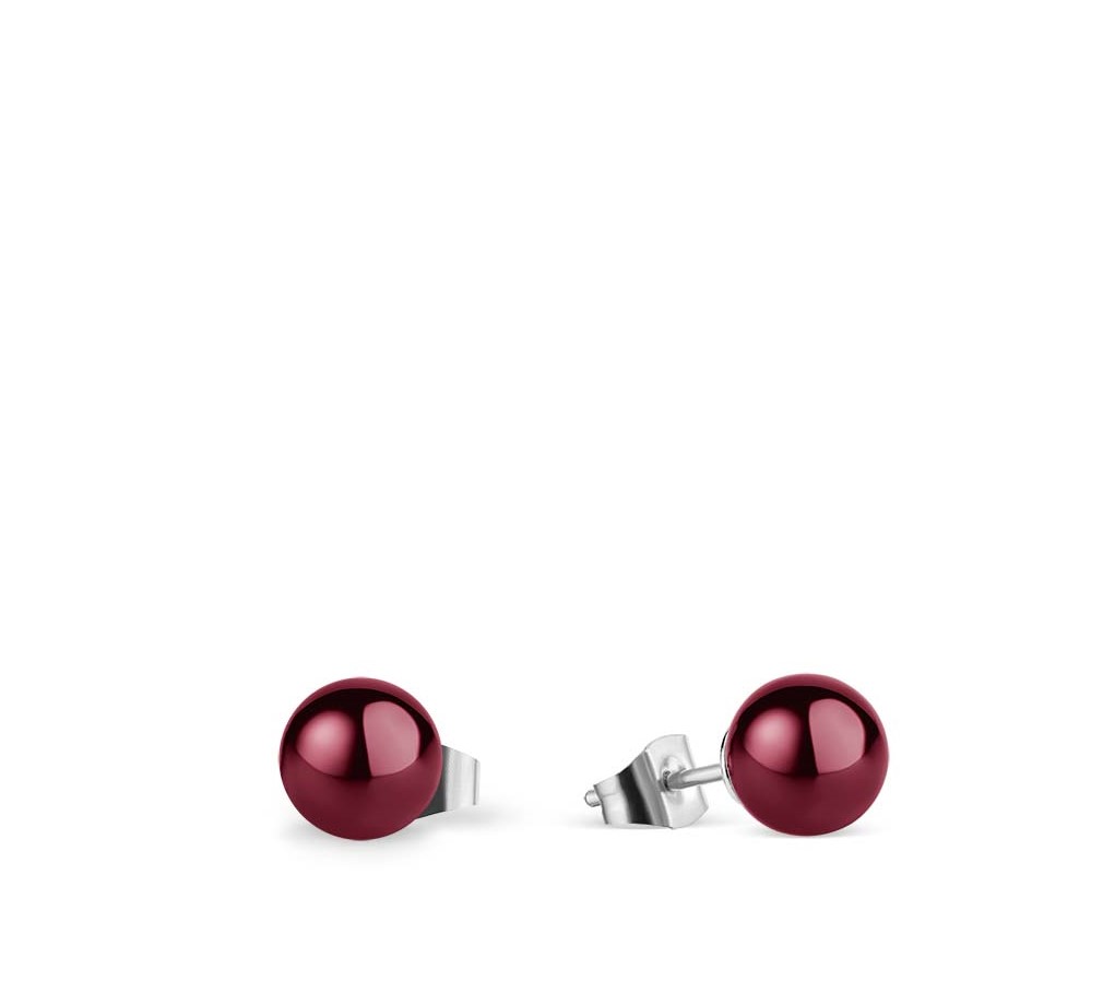 Bering Damen Ohrstecker Arctic Symphony 716-14-05 Kugel Edelstahl Keramik rot
