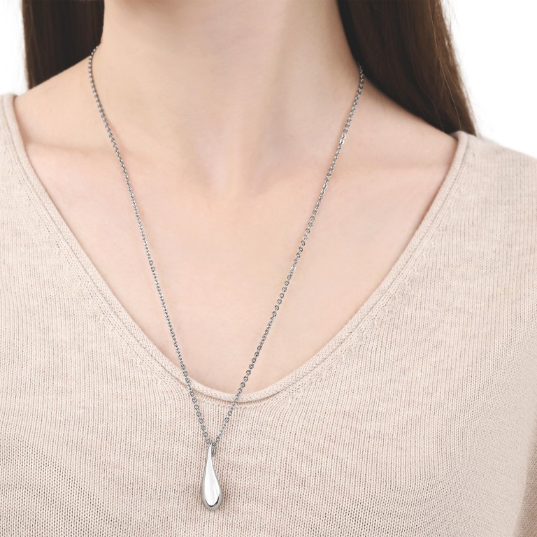 Tom Tailor Damen Halskette 2100536 Edelstahl mit Anhänger Tropfen