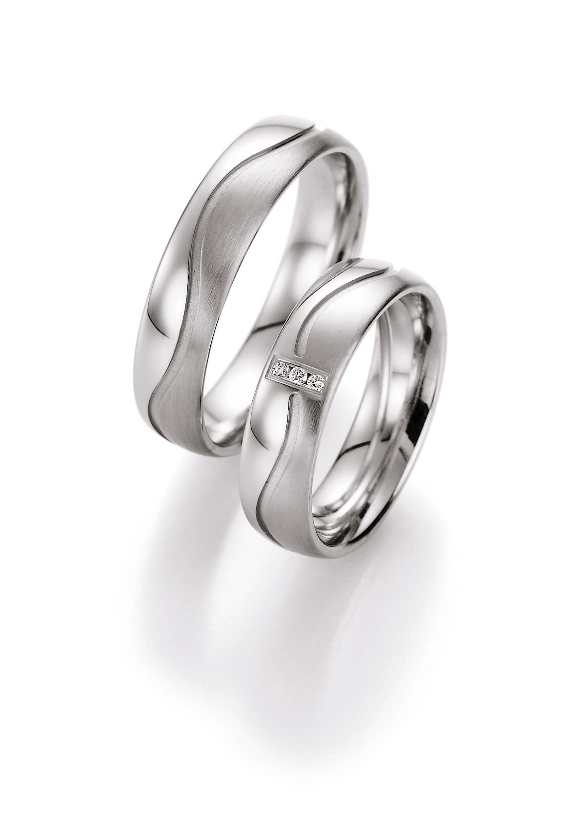 Eheringe Trauringe White Style Silver Inspiration Brilliant 55-10010 / 55-10020