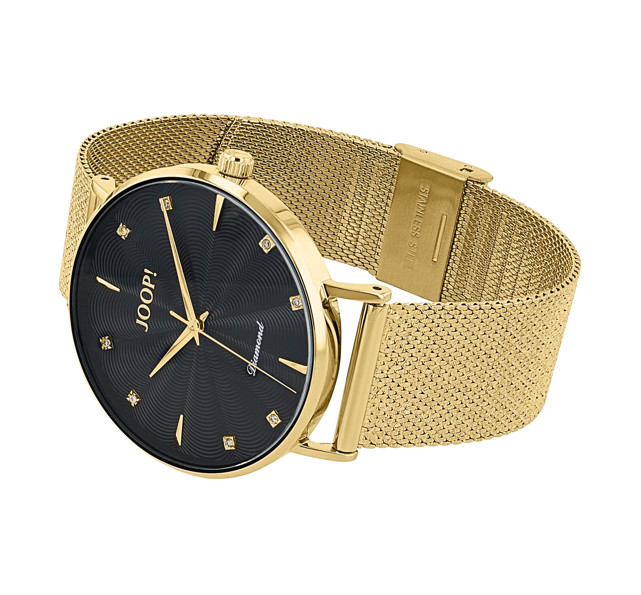 JOOP! Damen Armbanduhr 2039534 Diamant Collection Limited Edition Gelbgold IP