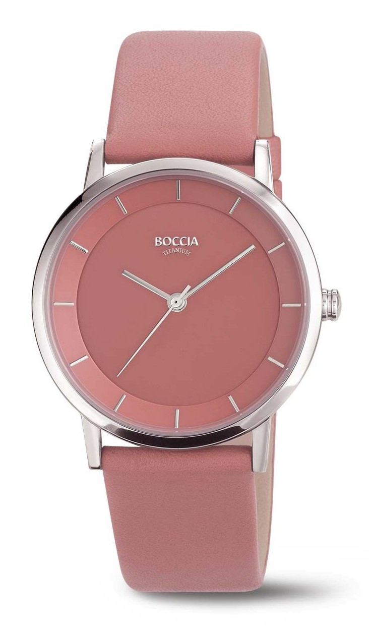 Boccia Damen Armbanduhr Trend 3355-01 Titan Lederband lachsfarbig